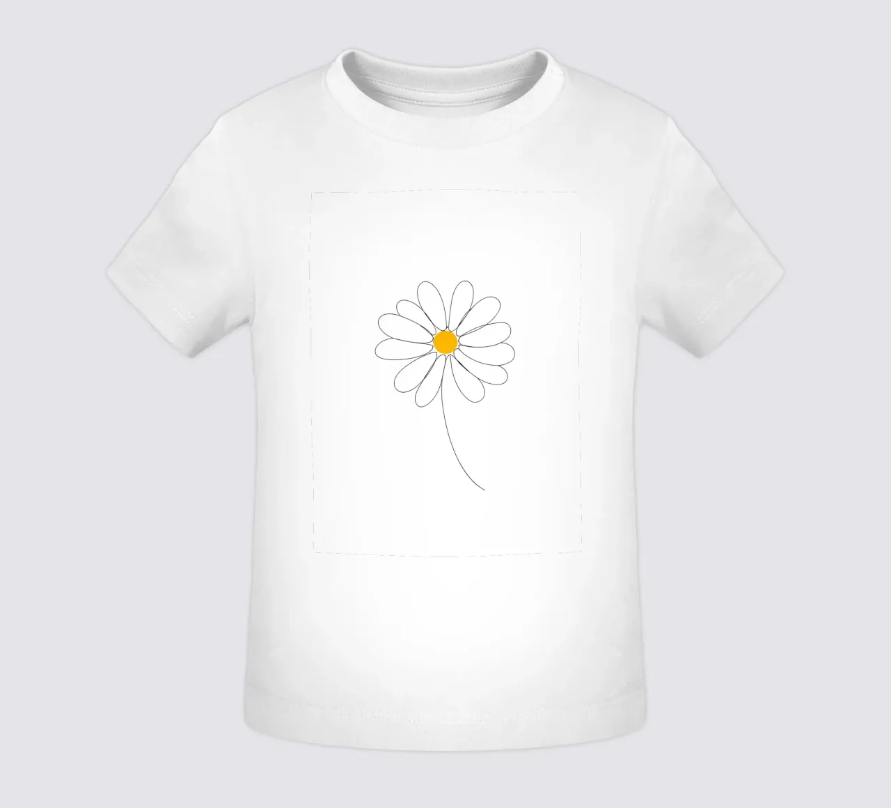 Minimalist Line Drawing of a Daisy | Modern Abstract Art baby t-shirt by Viv Line Art