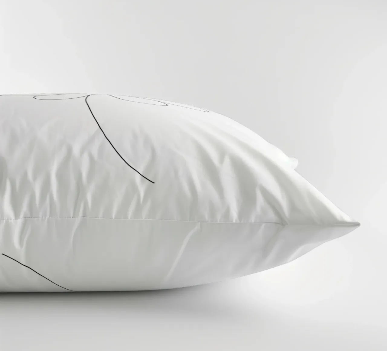 Minimalist Line Drawing of a Daisy | Modern Abstract Art decorative cushion by Viv Line Art