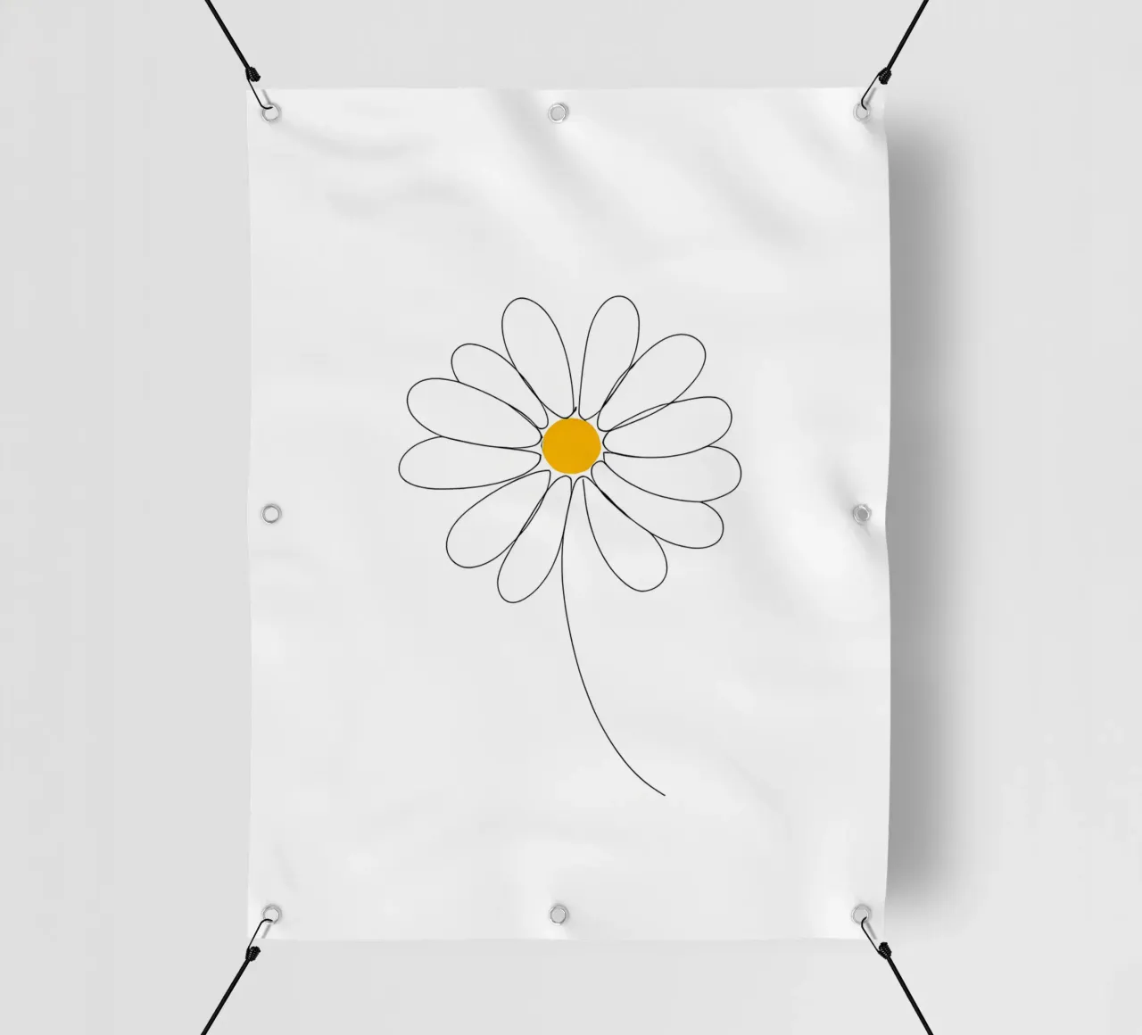 Minimalist Line Drawing of a Daisy | Modern Abstract Art pvc cover by Viv Line Art