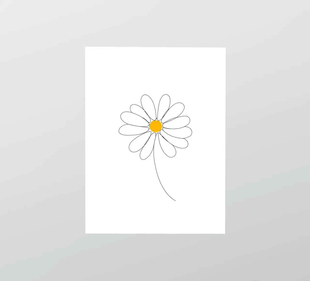 Minimalist Line Drawing of a Daisy | Modern Abstract Art sticker by Viv Line Art