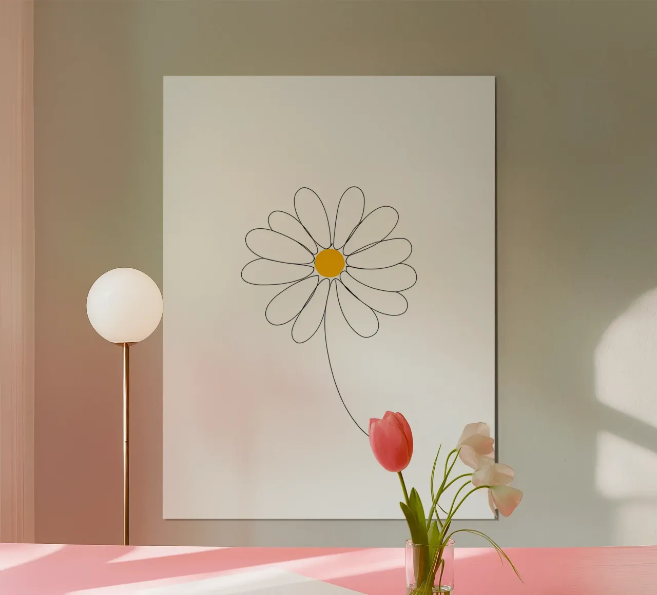 Minimalist Line Drawing of a Daisy | Modern Abstract Art hahnemühle by Viv Line Art