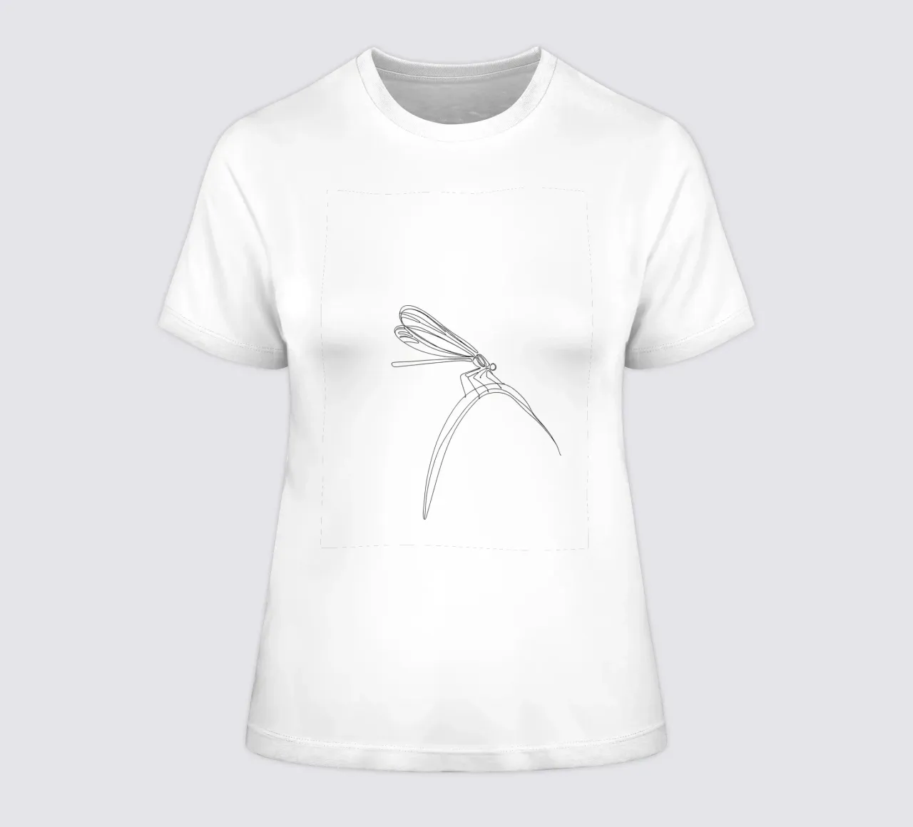 Minimalist Line Drawing of a Dragonfly | Modern Abstract Art women's fitted t-shirt by Viv Line Art