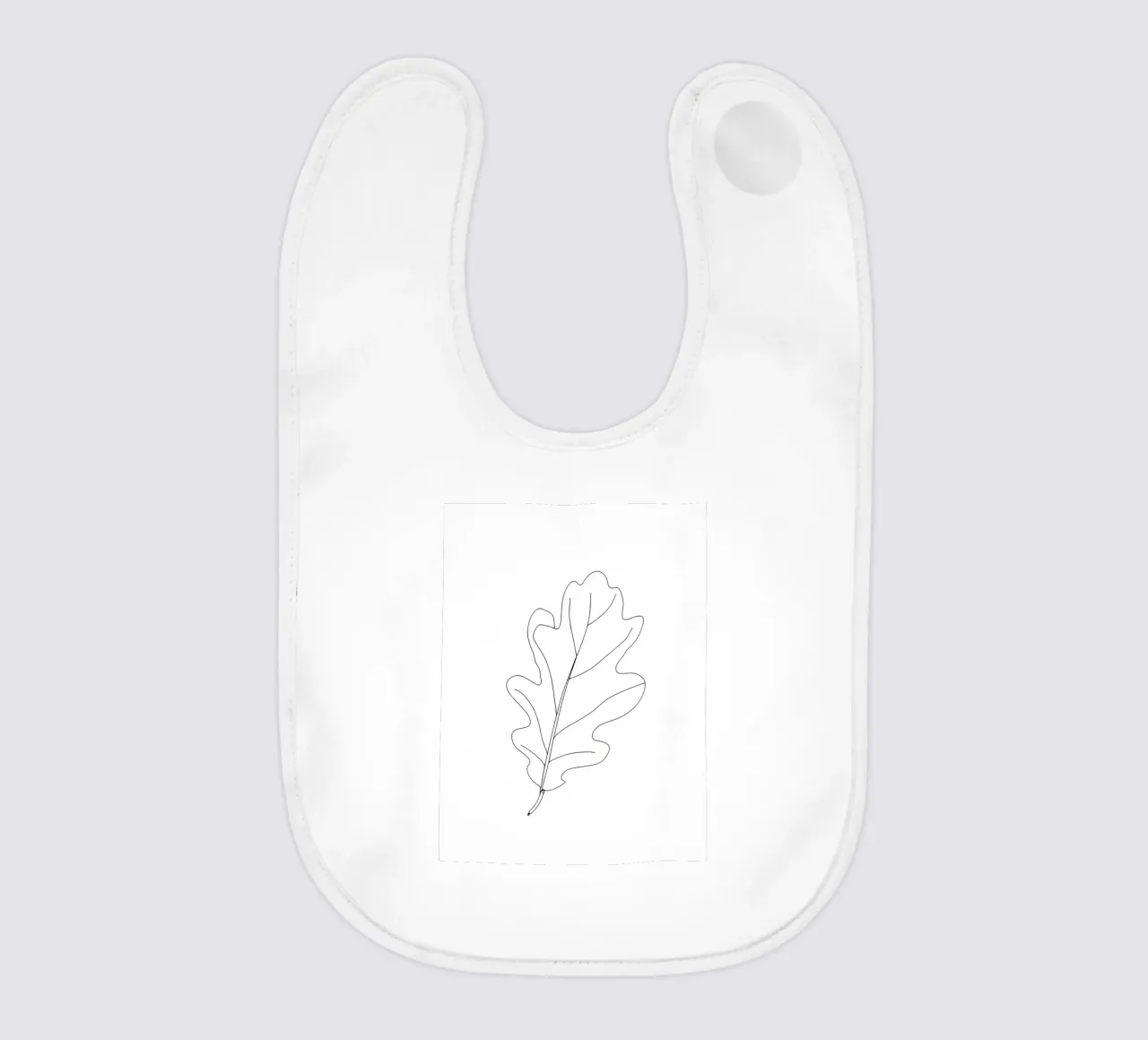 Minimalistische Linienzeichnung eines Eichenblatts | Moderne abstrakte Kunst Babylätzchen von Viv Line Art