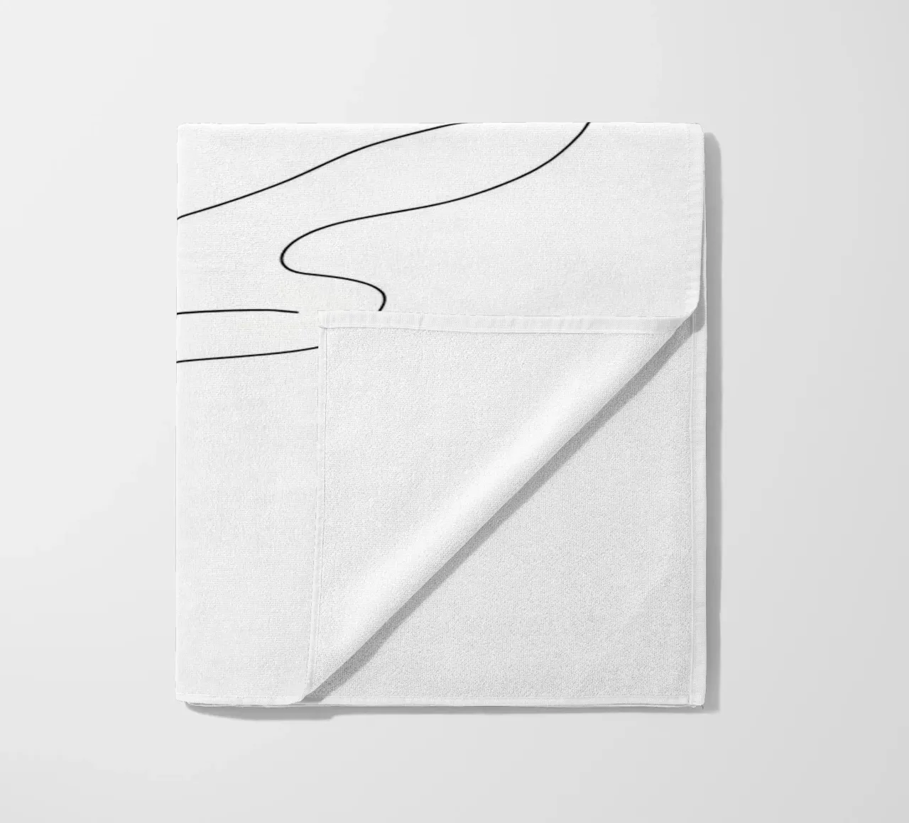 Minimalist Line Drawing of an Oak Leaf | Modern Abstract Art beach towel by Viv Line Art