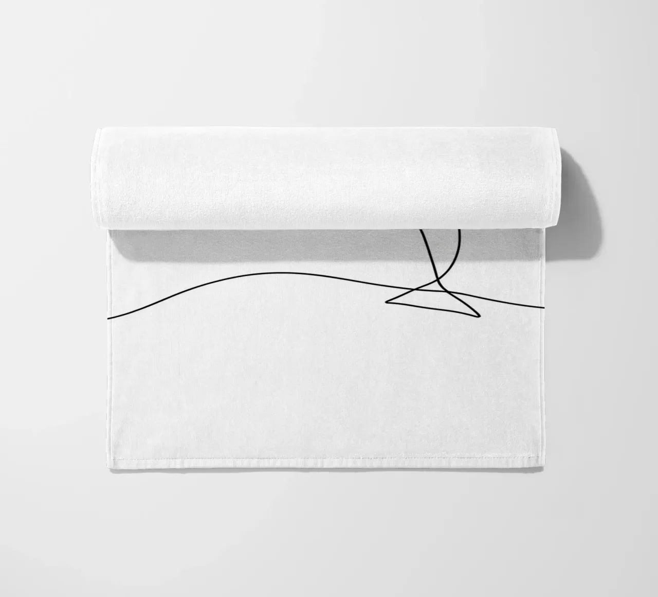 Minimalist Line Drawing of a Dolphin Jumping | Modern Abstra beach towel by Viv Line Art