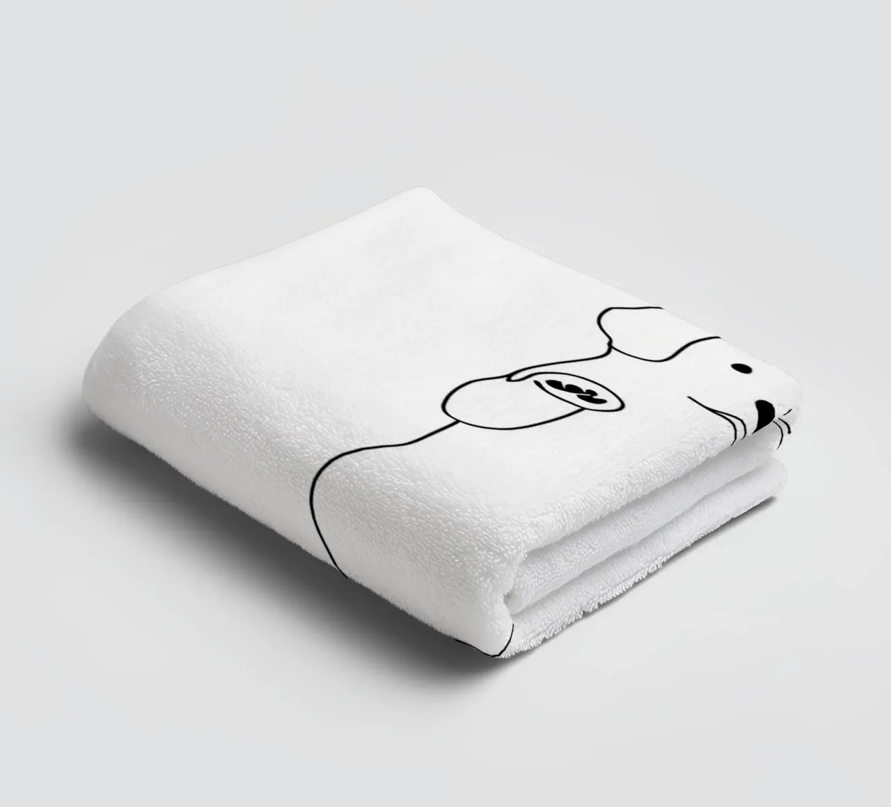 Dessin au trait minimaliste d'un chien dansant | Moderne Abstrait A serviette de bain de Viv Line Art