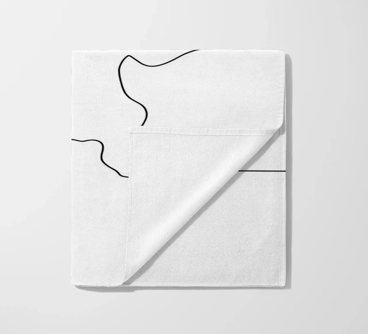 Dessin au trait minimaliste d'un chien dansant | Moderne Abstrait A serviette de plage de Viv Line Art