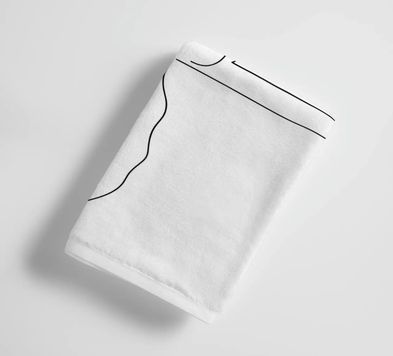 Minimalist Line Drawing of a Cat Sitting on a Window Sill towel by Viv Line Art