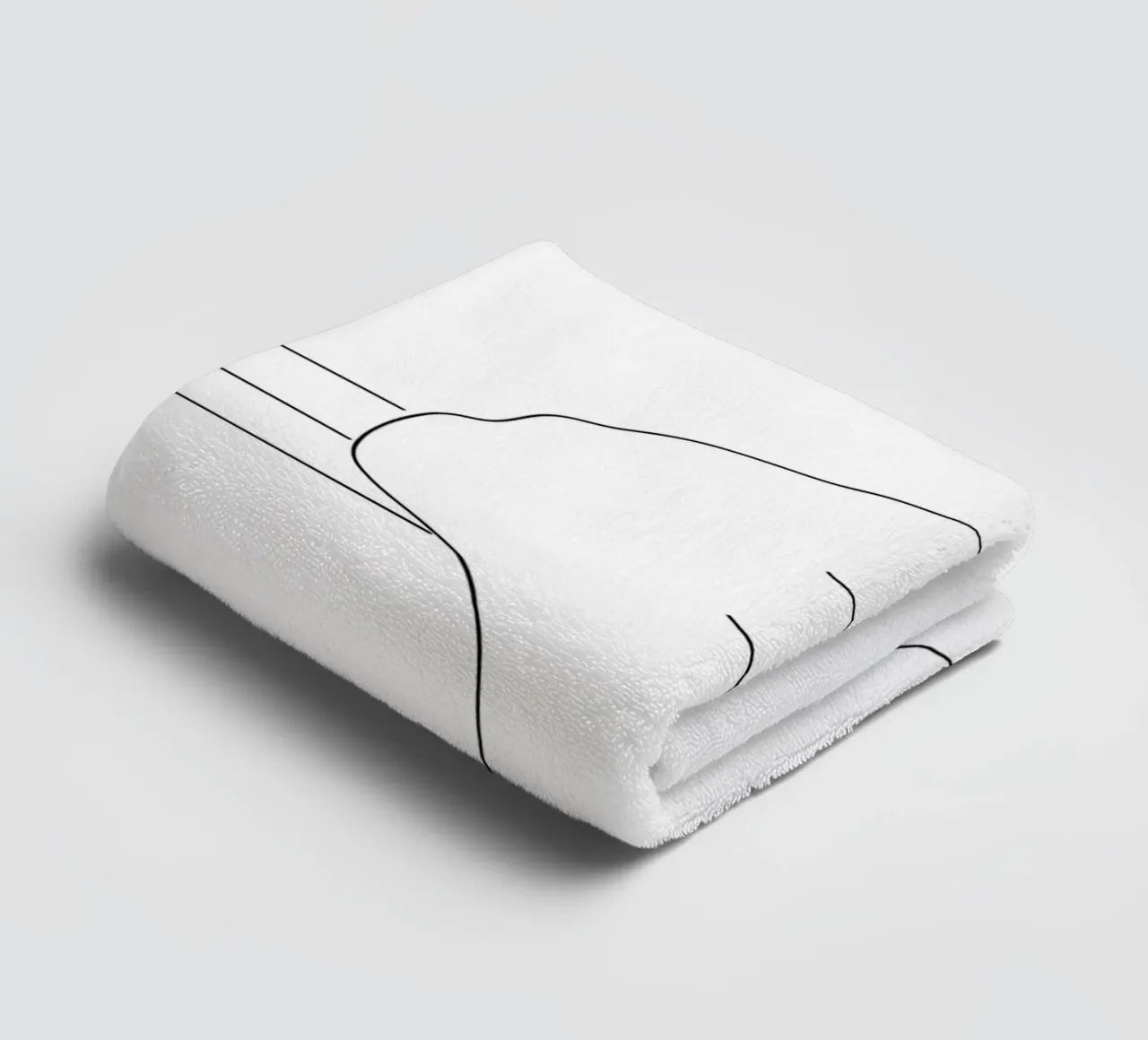 Minimalist Line Drawing of a Cat Sitting on a Window Sill towel by Viv Line Art