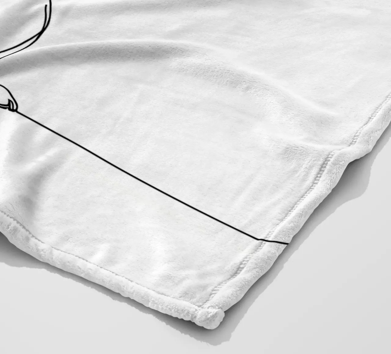 Minimalistische Strichzeichnung eines tanzenden Dackels | Modern Abst Fleecedecke von Viv Line Art