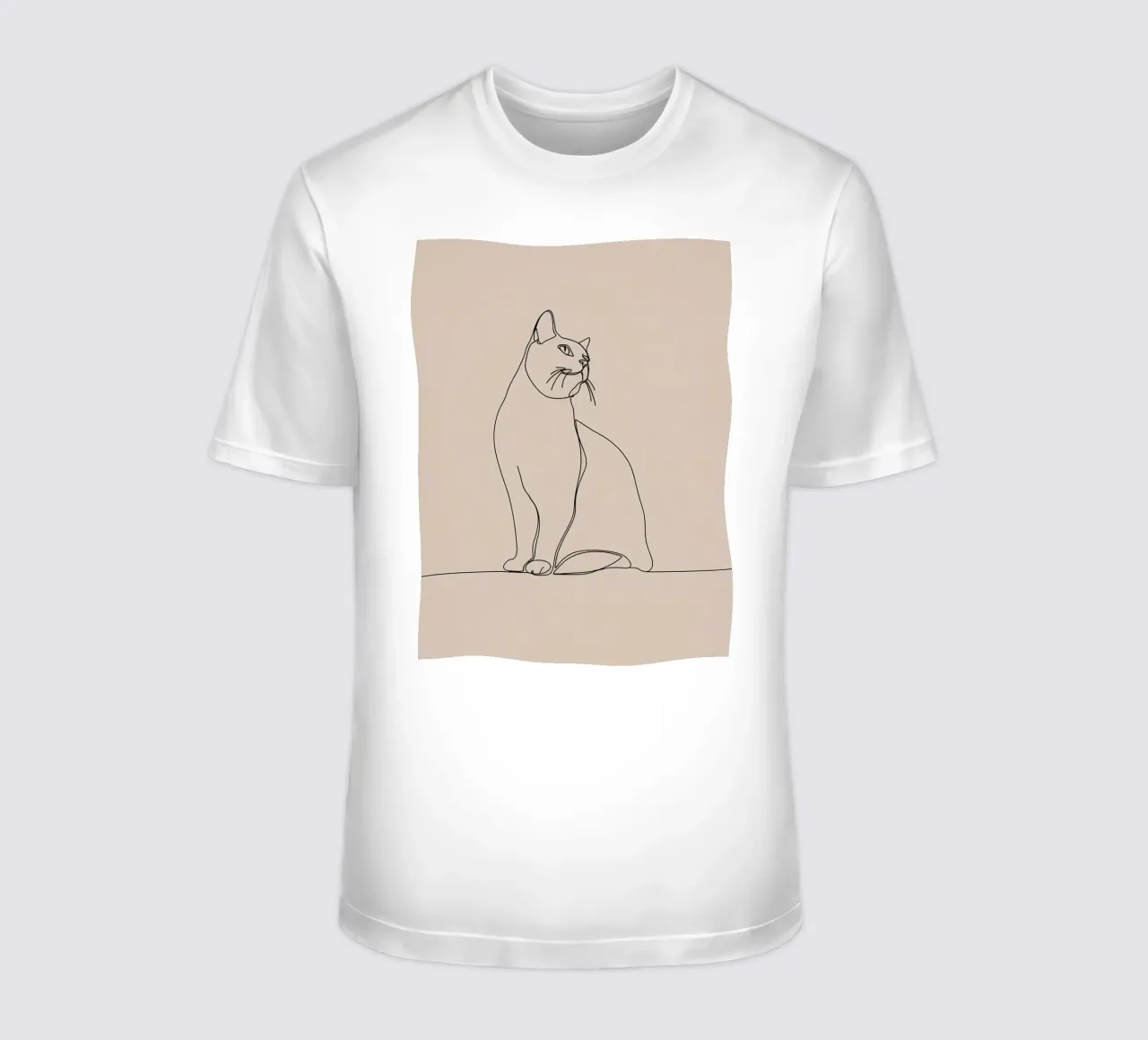 Minimalist Line Drawing of a Cat Portrait | Modern Abstract t-shirt by Viv Line Art