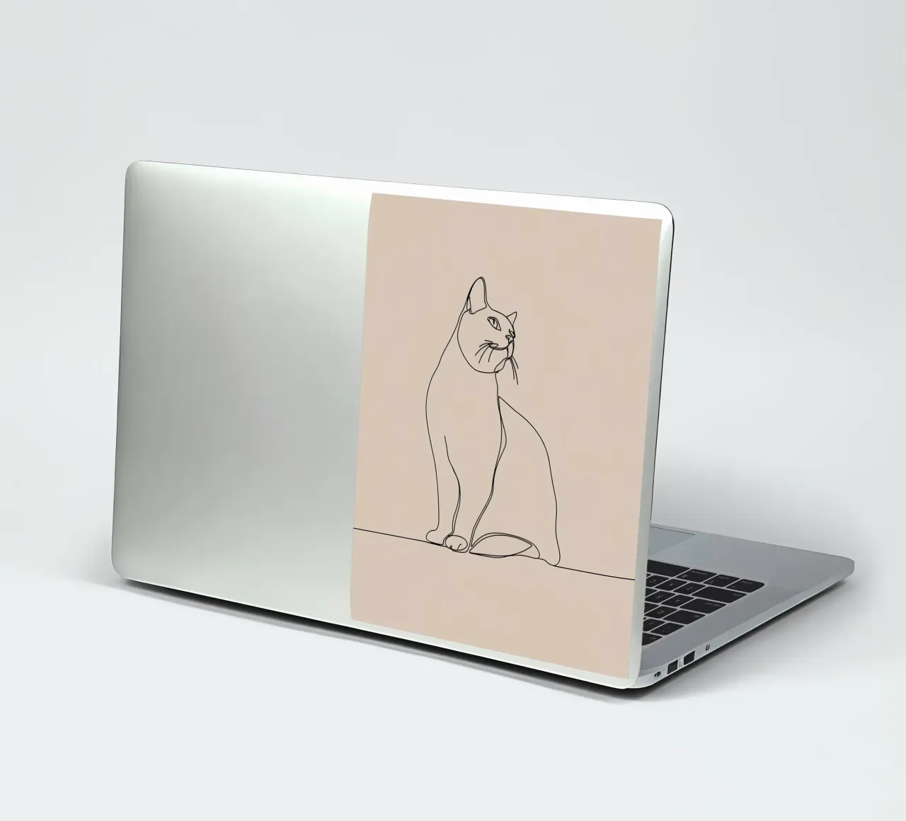 Minimalist Line Drawing of a Cat Portrait | Modern Abstract sticker by Viv Line Art