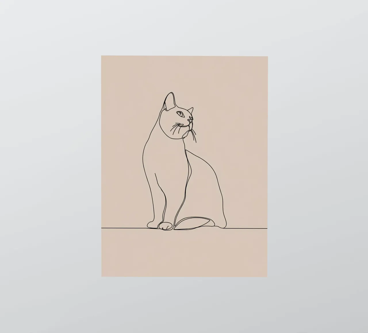 Minimalist Line Drawing of a Cat Portrait | Modern Abstract sticker by Viv Line Art