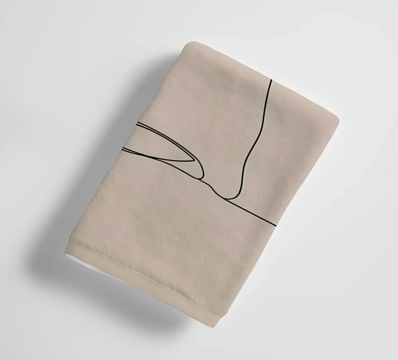 Minimalist Line Drawing of a Cat Portrait | Modern Abstract towel by Viv Line Art