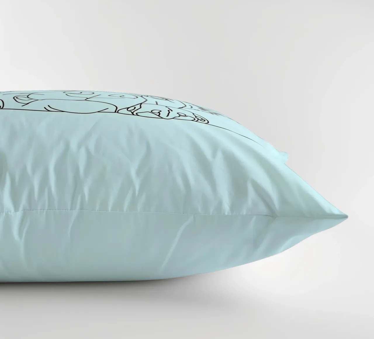 Minimalist Line Drawing of a Sneaking Dog | Modern Abstract decorative cushion by Viv Line Art