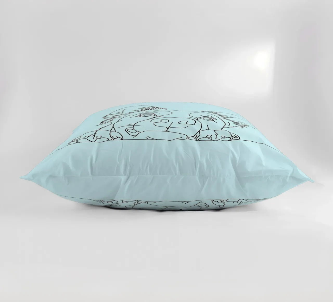 Minimalist Line Drawing of a Sneaking Dog | Modern Abstract decorative cushion by Viv Line Art