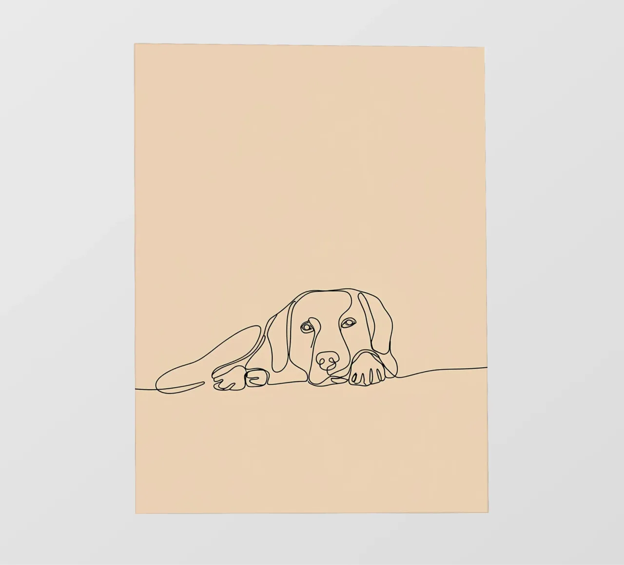 Minimalist Line Drawing of a Dog Laying Down | Modern Art pvc cover by Viv Line Art