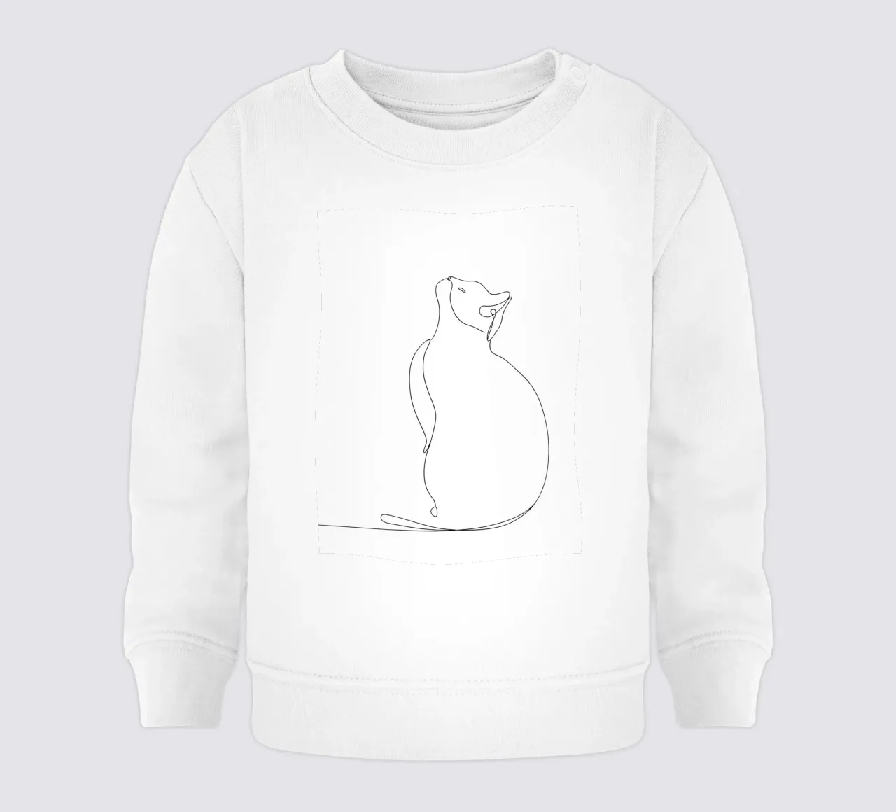 Minimalist Line Drawing of a Modern Cat | Modern Abstract baby sweatshirt by Viv Line Art