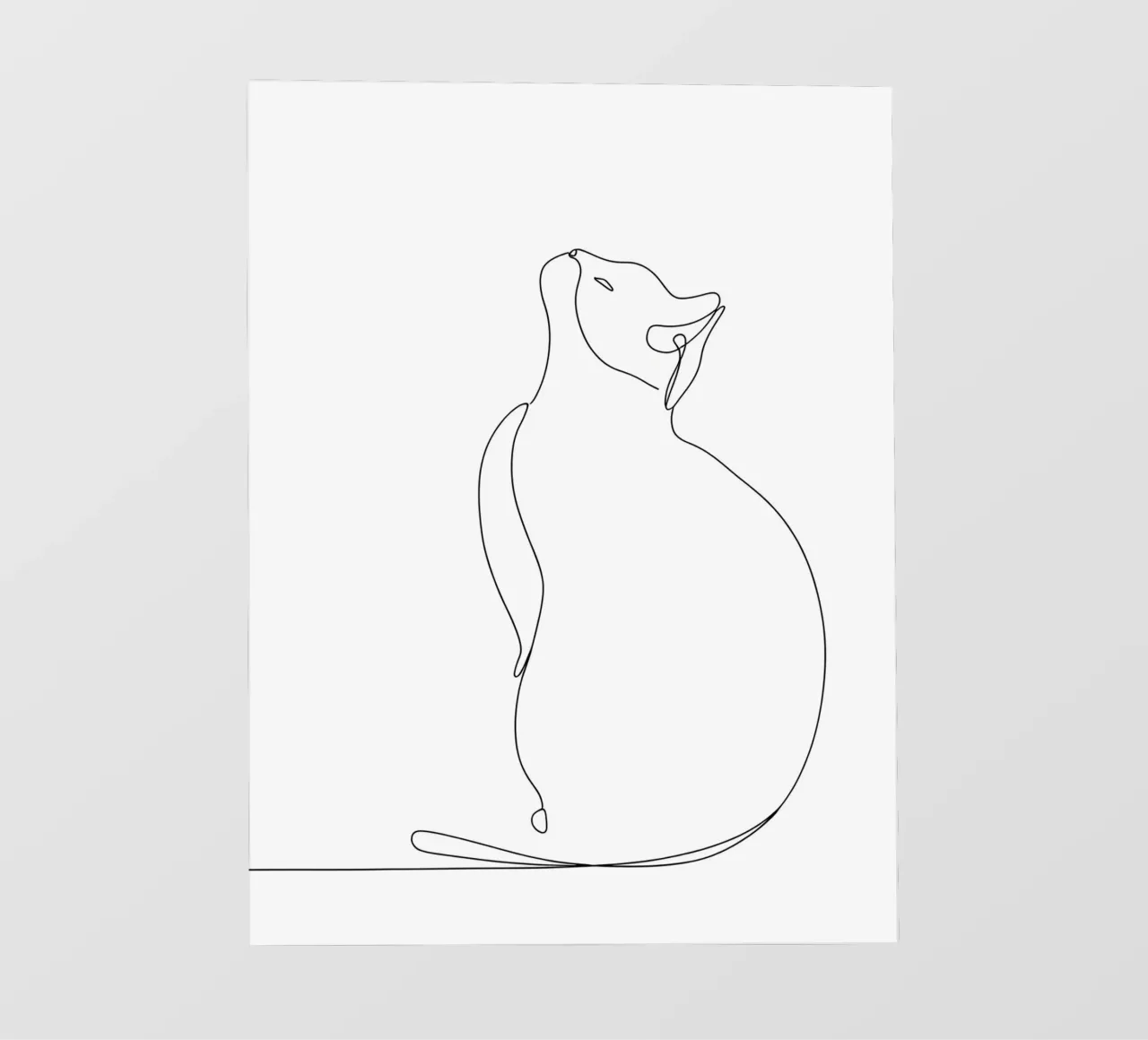 Minimalist Line Drawing of a Modern Cat | Modern Abstract backlit film by Viv Line Art