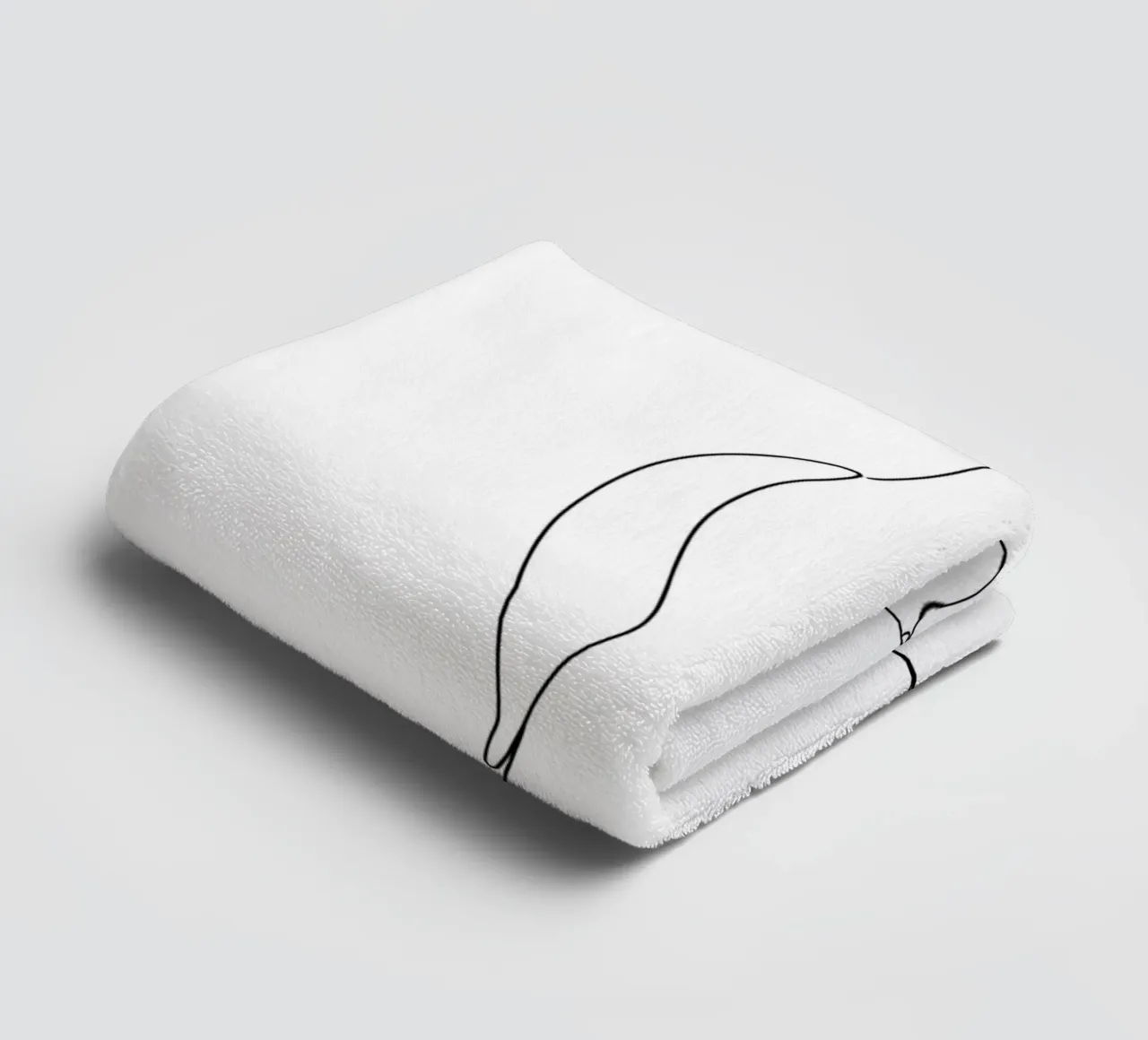 Minimalist Line Drawing of a Modern Cat | Modern Abstract towel by Viv Line Art