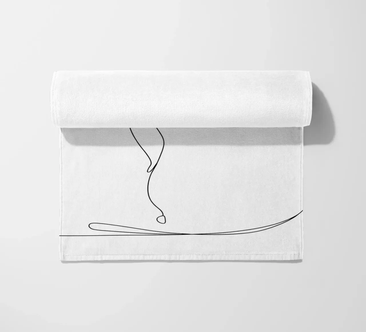 Minimalist Line Drawing of a Modern Cat | Modern Abstract beach towel by Viv Line Art
