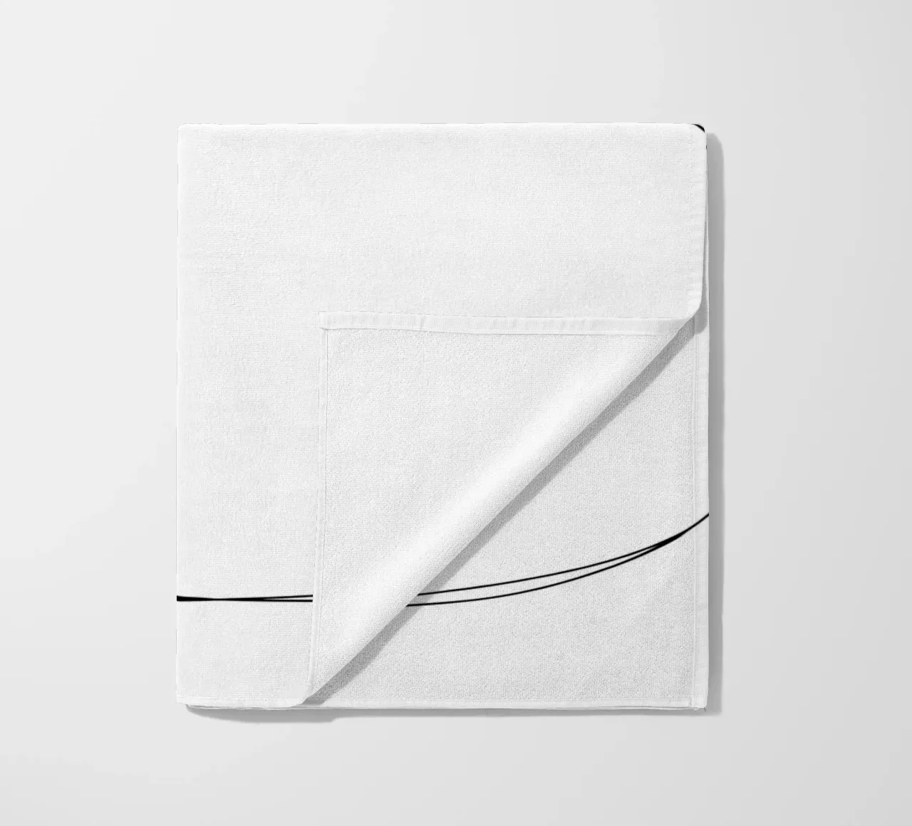Minimalist Line Drawing of a Modern Cat | Modern Abstract beach towel by Viv Line Art
