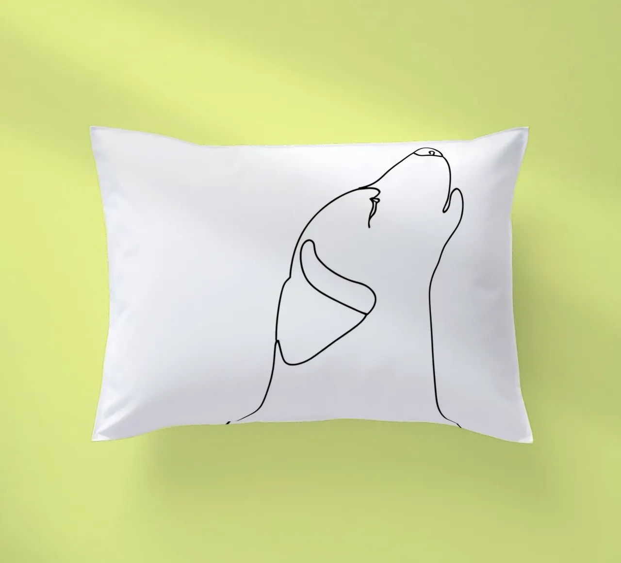 Minimalist Line Drawing of a Peaceful Dog | Modern Abstract decorative cushion by Viv Line Art