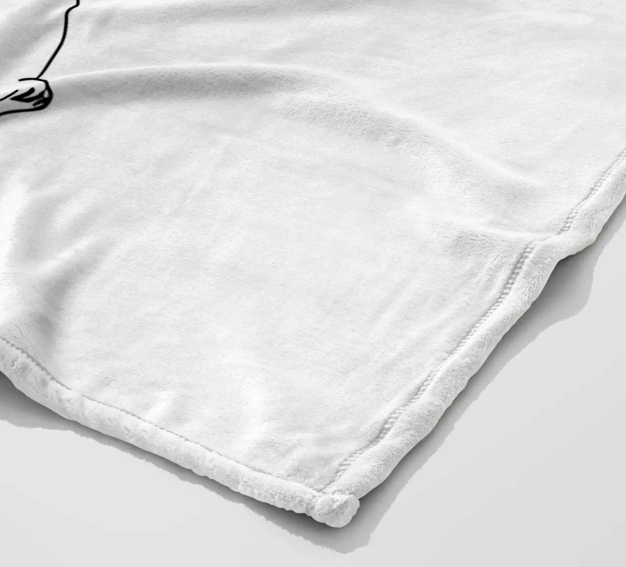 Minimalist Line Drawing of a Cat Hanging on a String | Moder fleece blanket by Viv Line Art