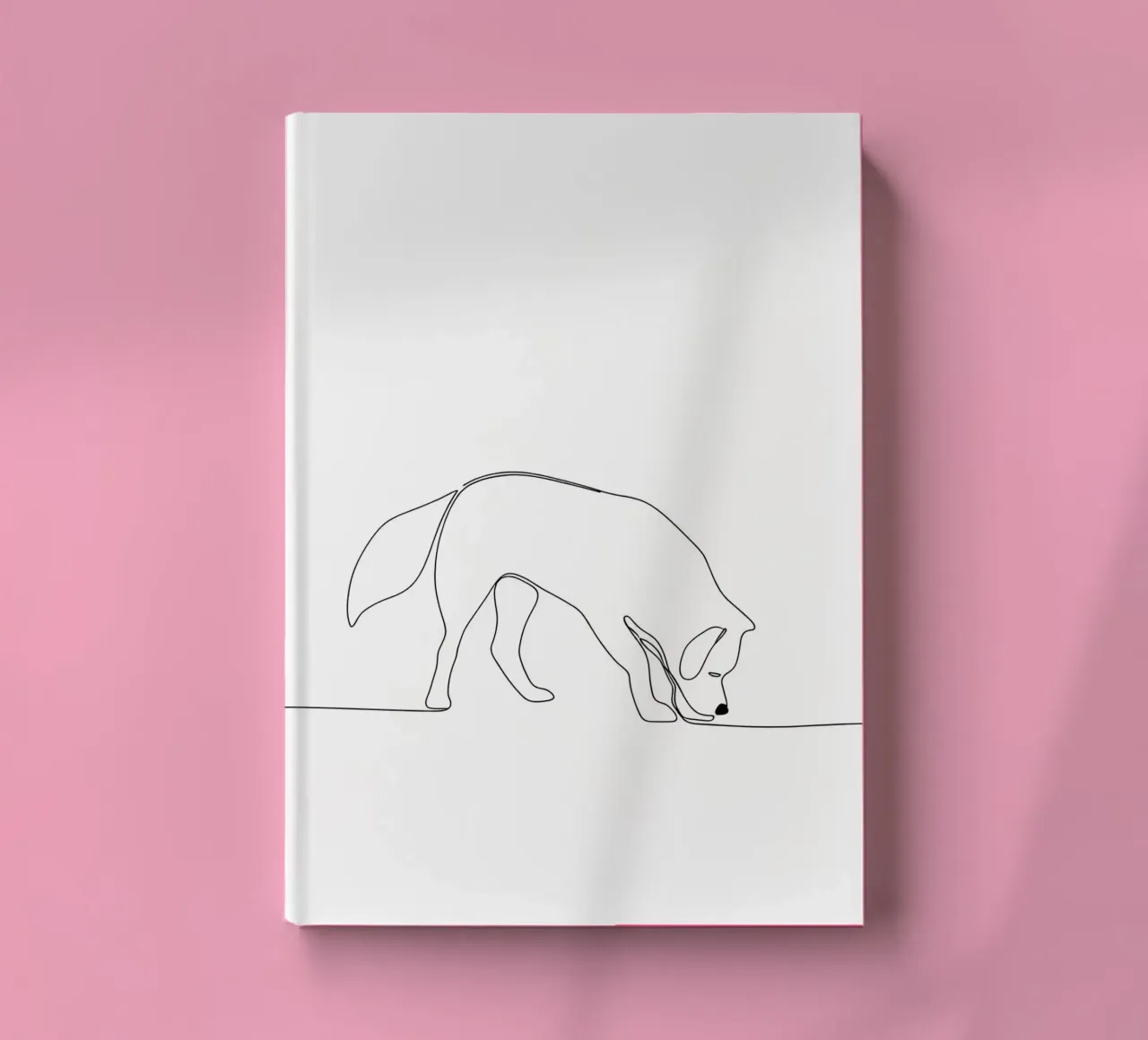 Minimalist Line Drawing of a Dog Sniffing | Modern Abstract notebook by Viv Line Art