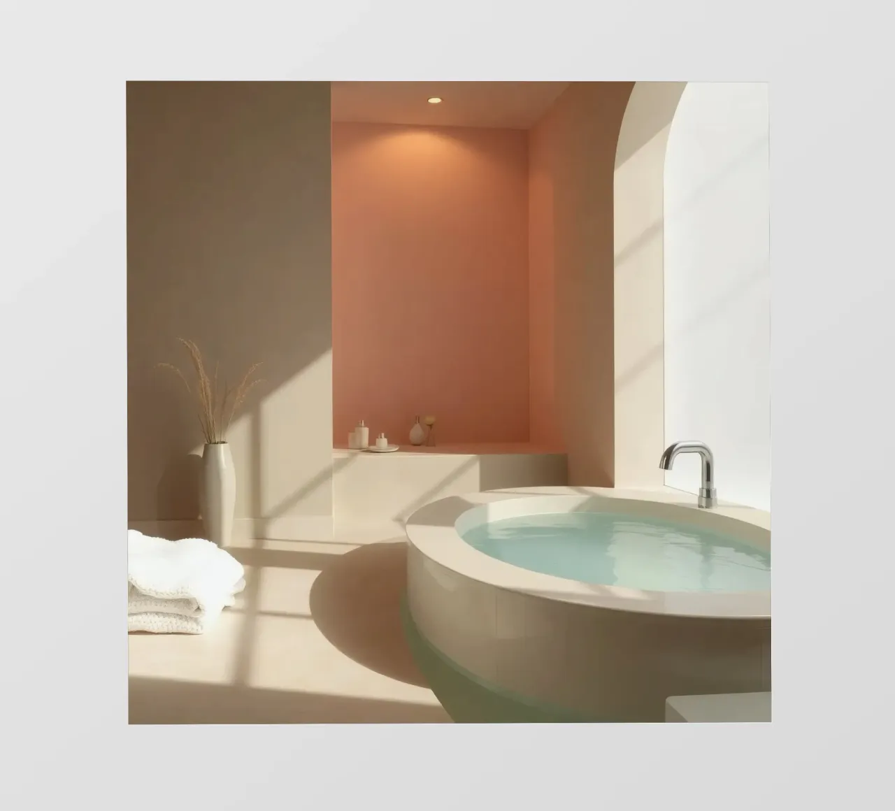 Luxurious bathroom with modern design featuring a large soak pvc cover by DesignDoodle