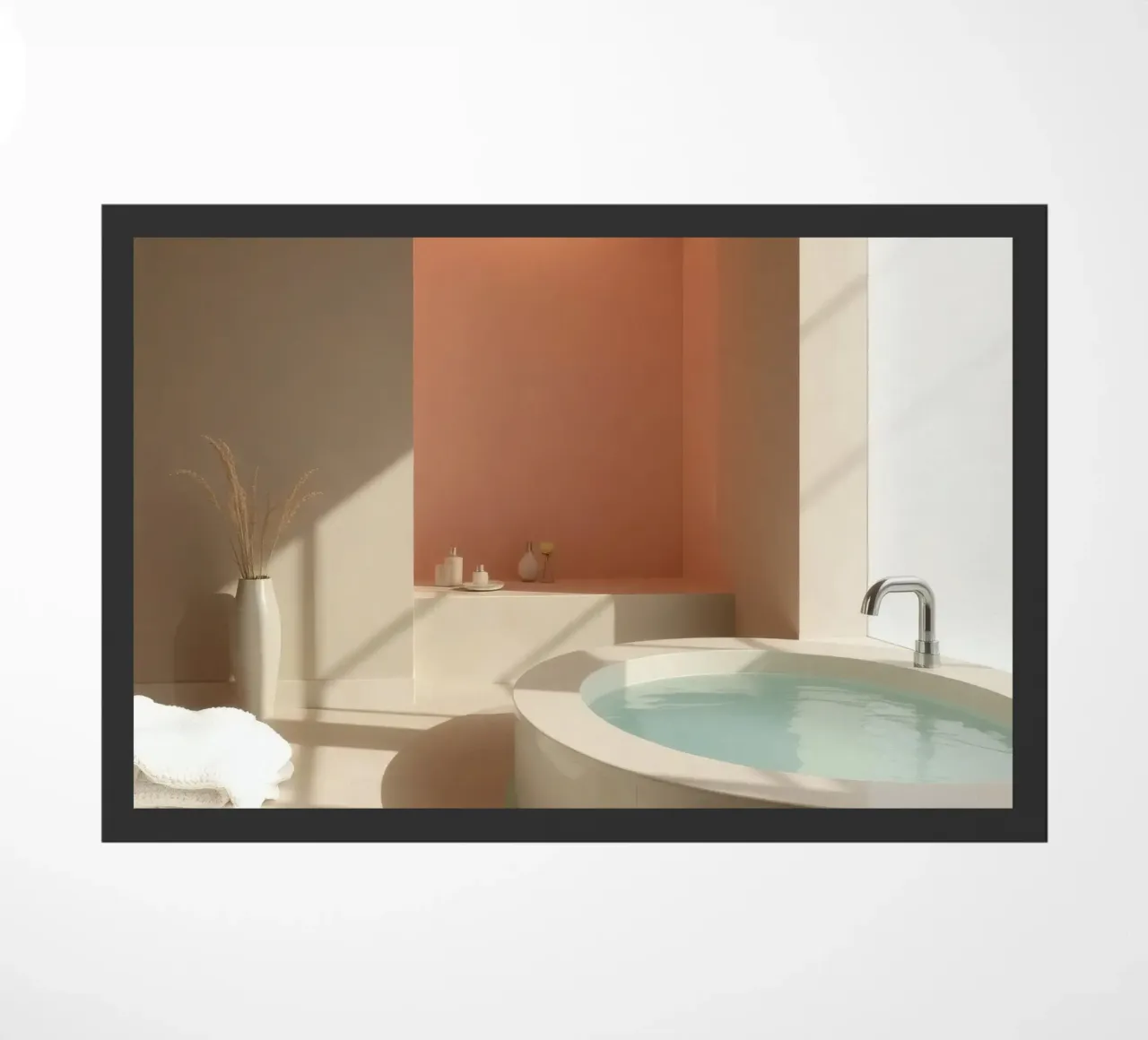 Lussuoso bagno dal design moderno con un'ampia vasca da bagno zerbino da DesignDoodle