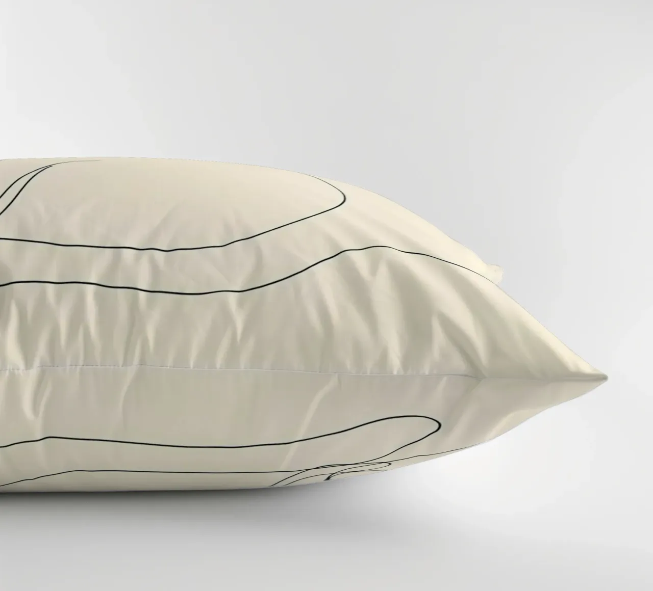 Minimalist Line Drawing of a Cat Sitting | Modern Abstract decorative cushion by Viv Line Art