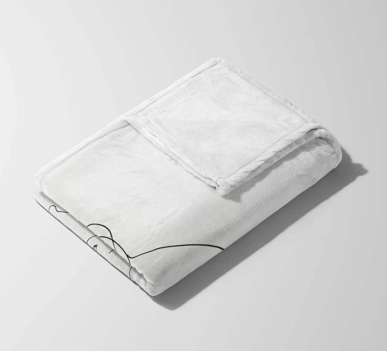 Minimalist Line Drawing of a Cat Walking | Modern Abstract fleece blanket by Viv Line Art