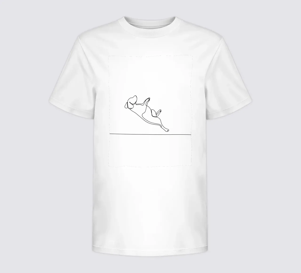 Minimalist Line Drawing of a Dog Flipping | Modern Abstract kids t-shirt by Viv Line Art