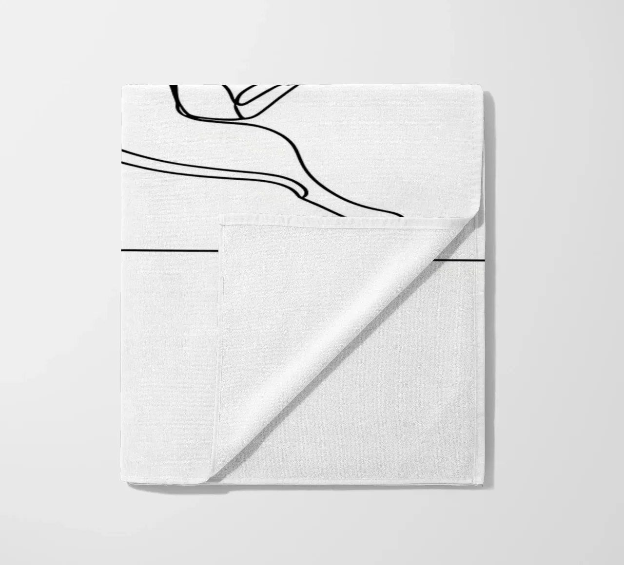 Minimalist Line Drawing of a Dog Flipping | Modern Abstract beach towel by Viv Line Art