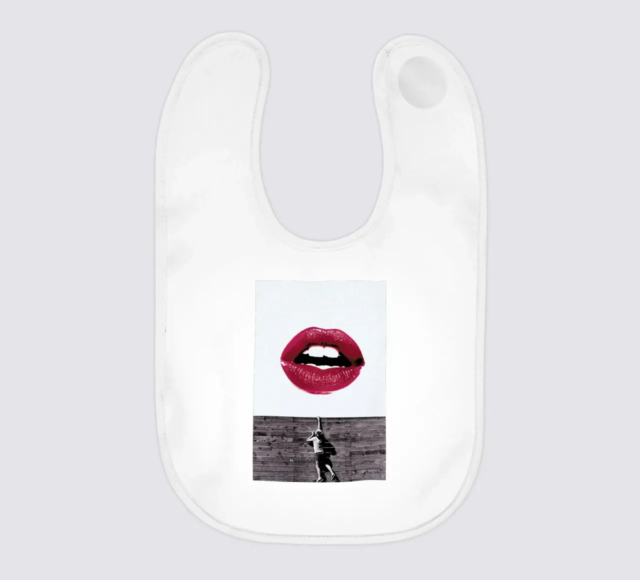 Curious Lips baby bib by Paste in Place