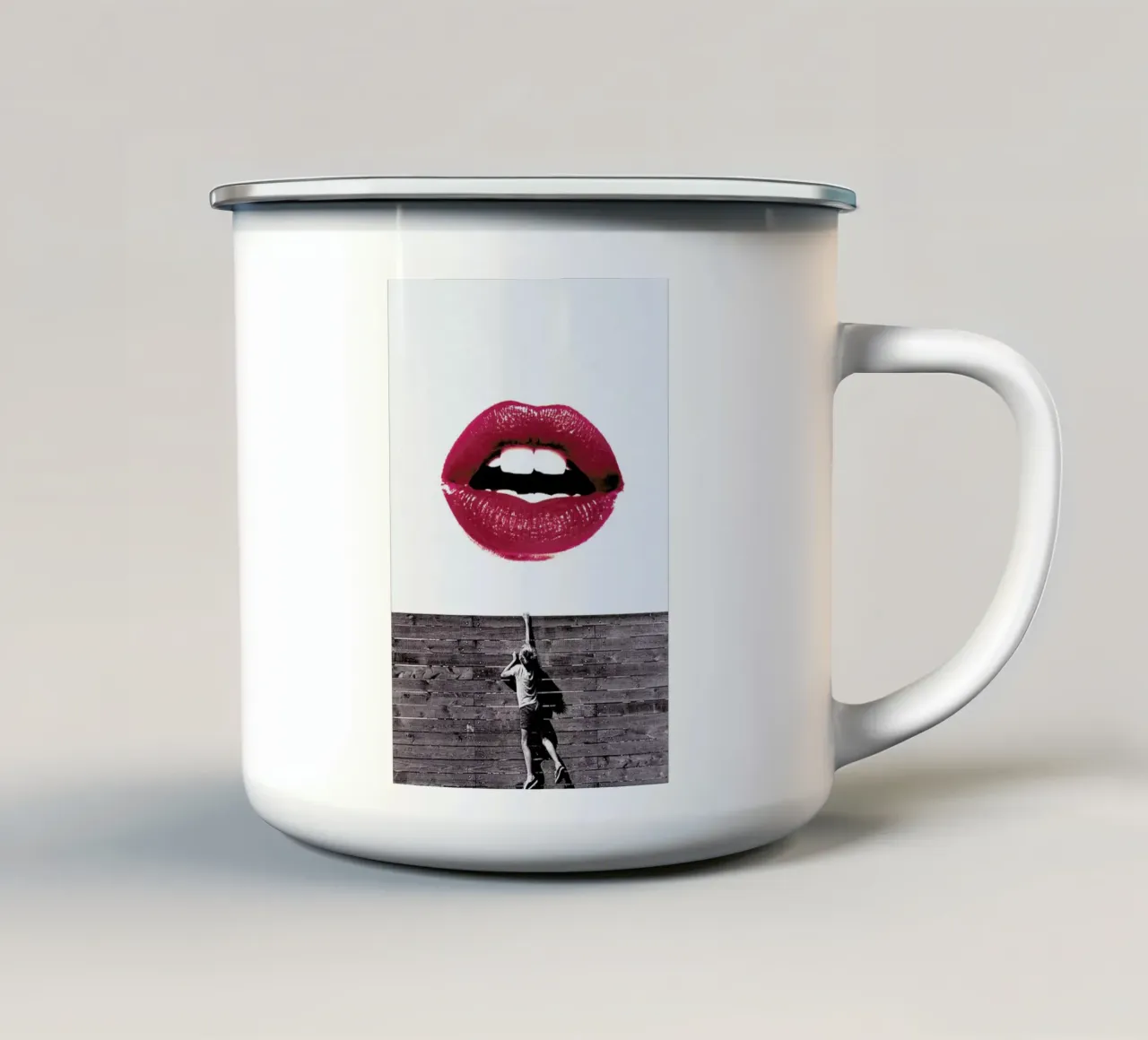 Curious Lips tazza in smalto da Paste in Place