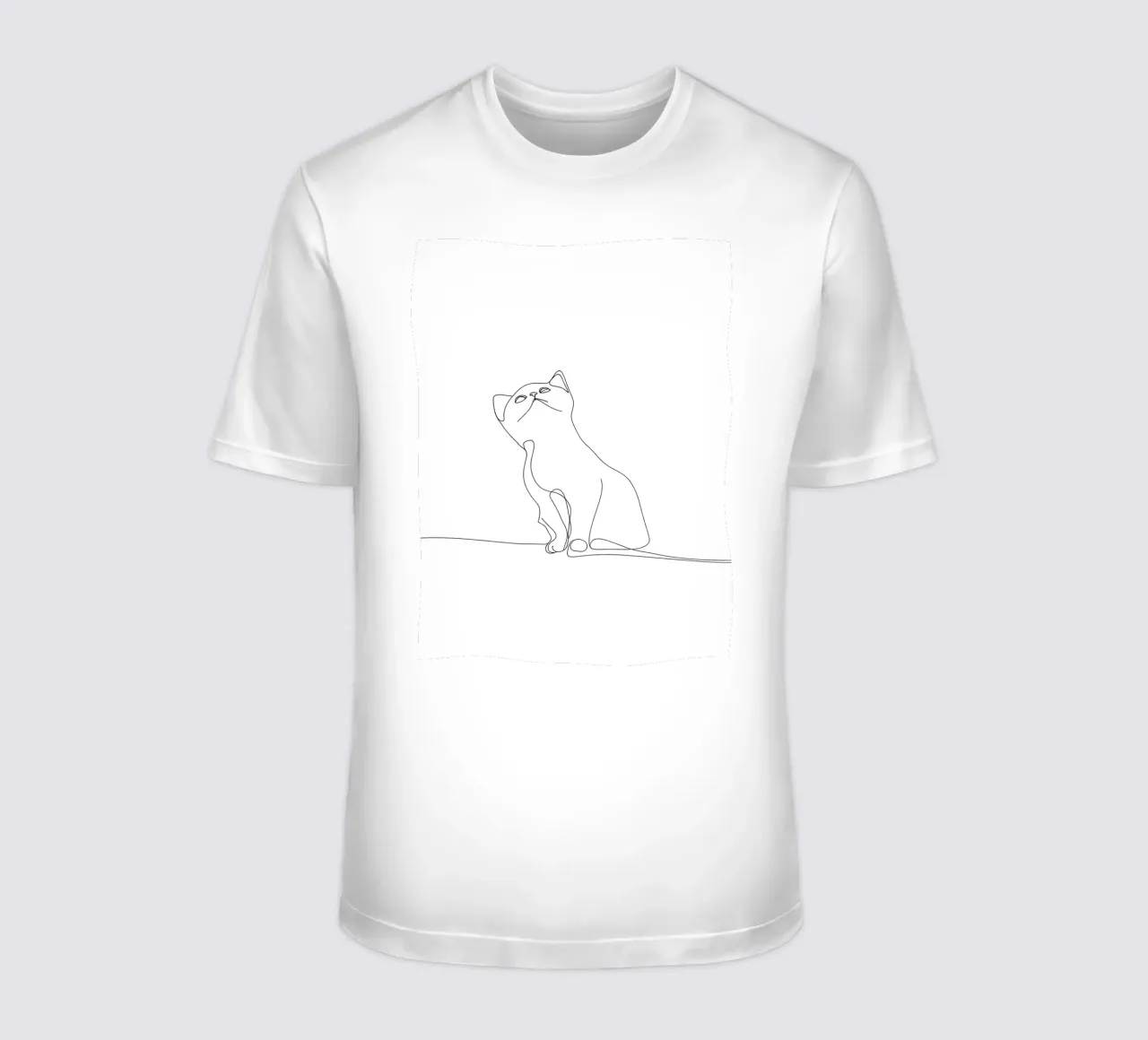Minimalist Line Drawing of a Cute Cat | Modern Abstract Art t-shirt by Viv Line Art