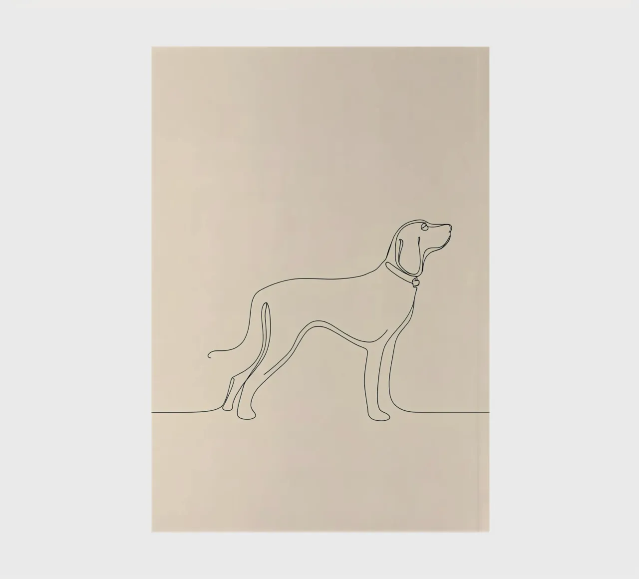 Minimalist Line Drawing of a Dog Walking | Modern Abstract notebook by Viv Line Art
