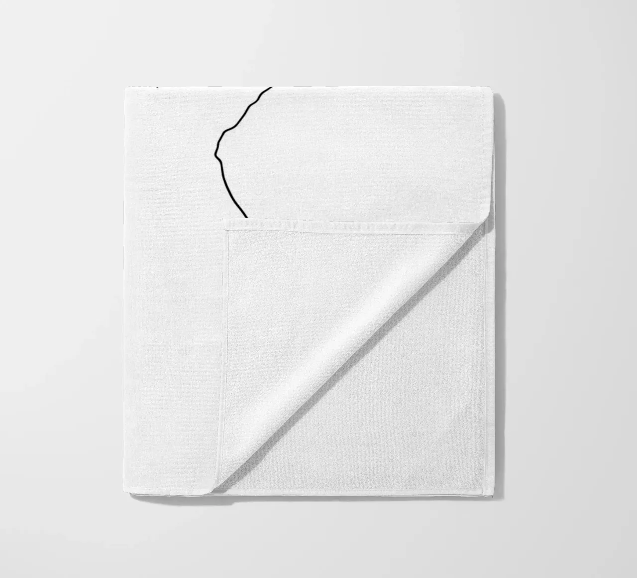 Disegno lineare minimalista di un gatto felice | Arte astratta moderna telo mare da Viv Line Art