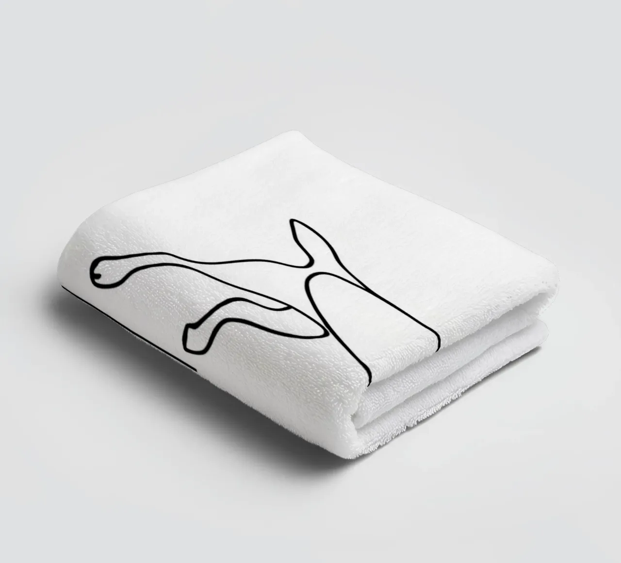 Minimalist Line Drawing of a Dog Running | Modern Abstract towel by Viv Line Art