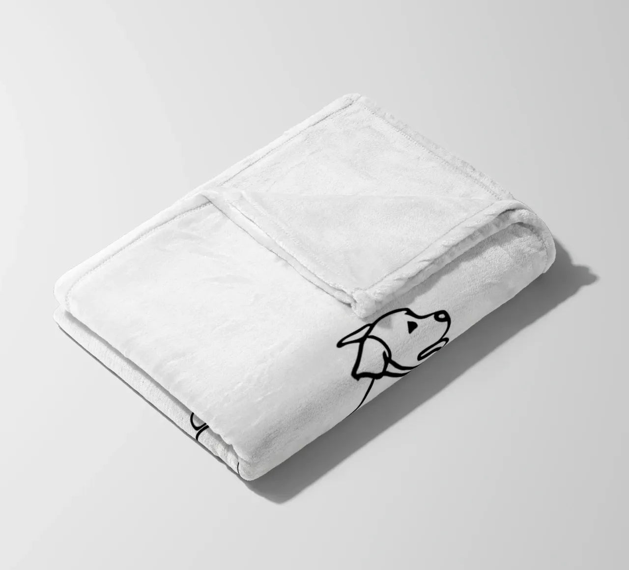 Minimalist Line Drawing of a Dog Running | Modern Abstract fleece blanket by Viv Line Art