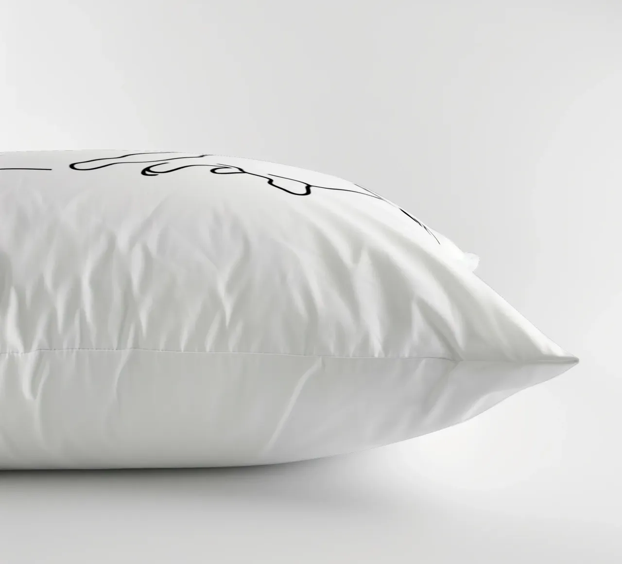 Minimalist Line Drawing of a Dog Running | Modern Abstract decorative cushion by Viv Line Art