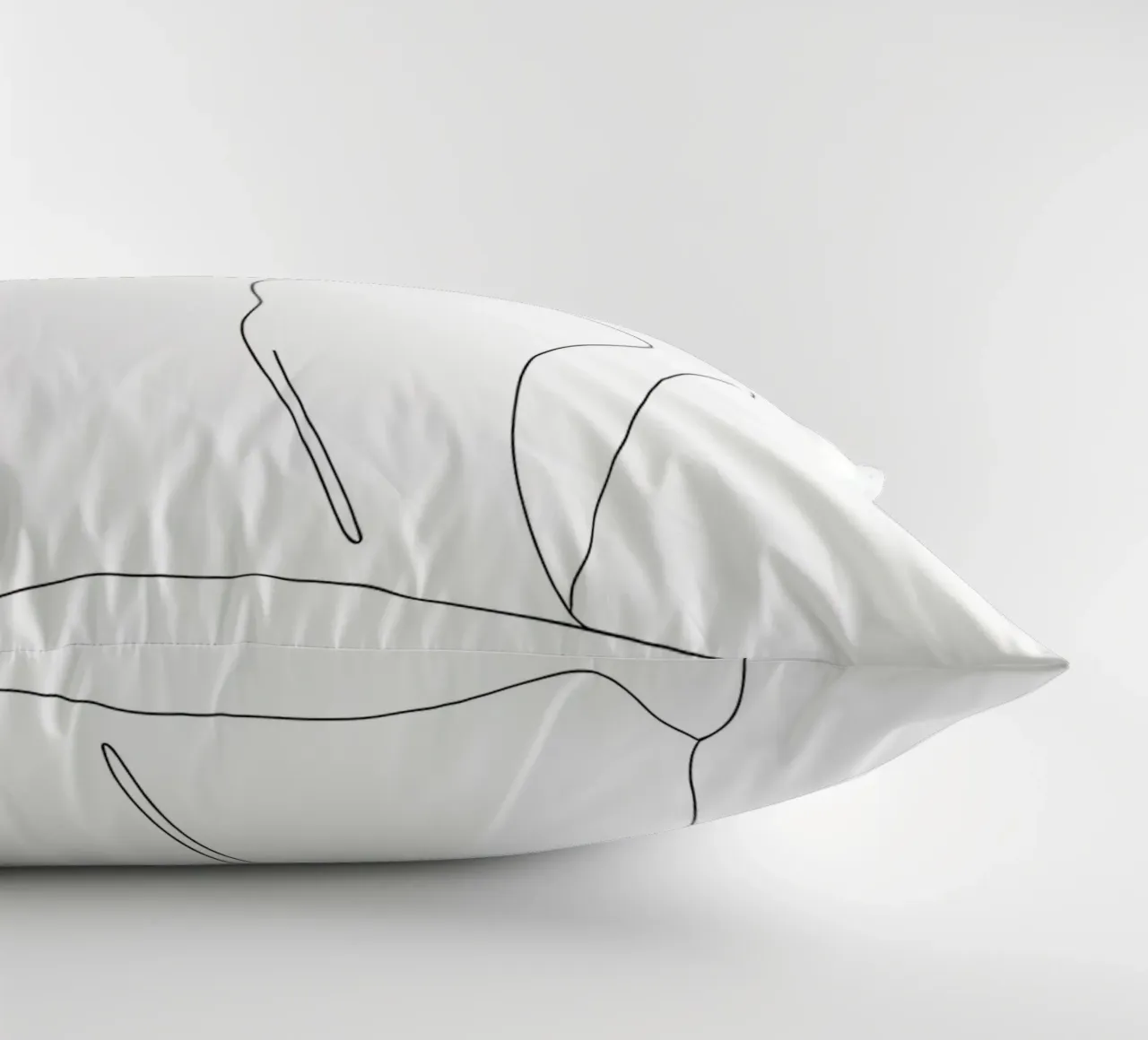 Minimalist Line Drawing of a Cat Sitting Peacefully | Modern decorative cushion by Viv Line Art