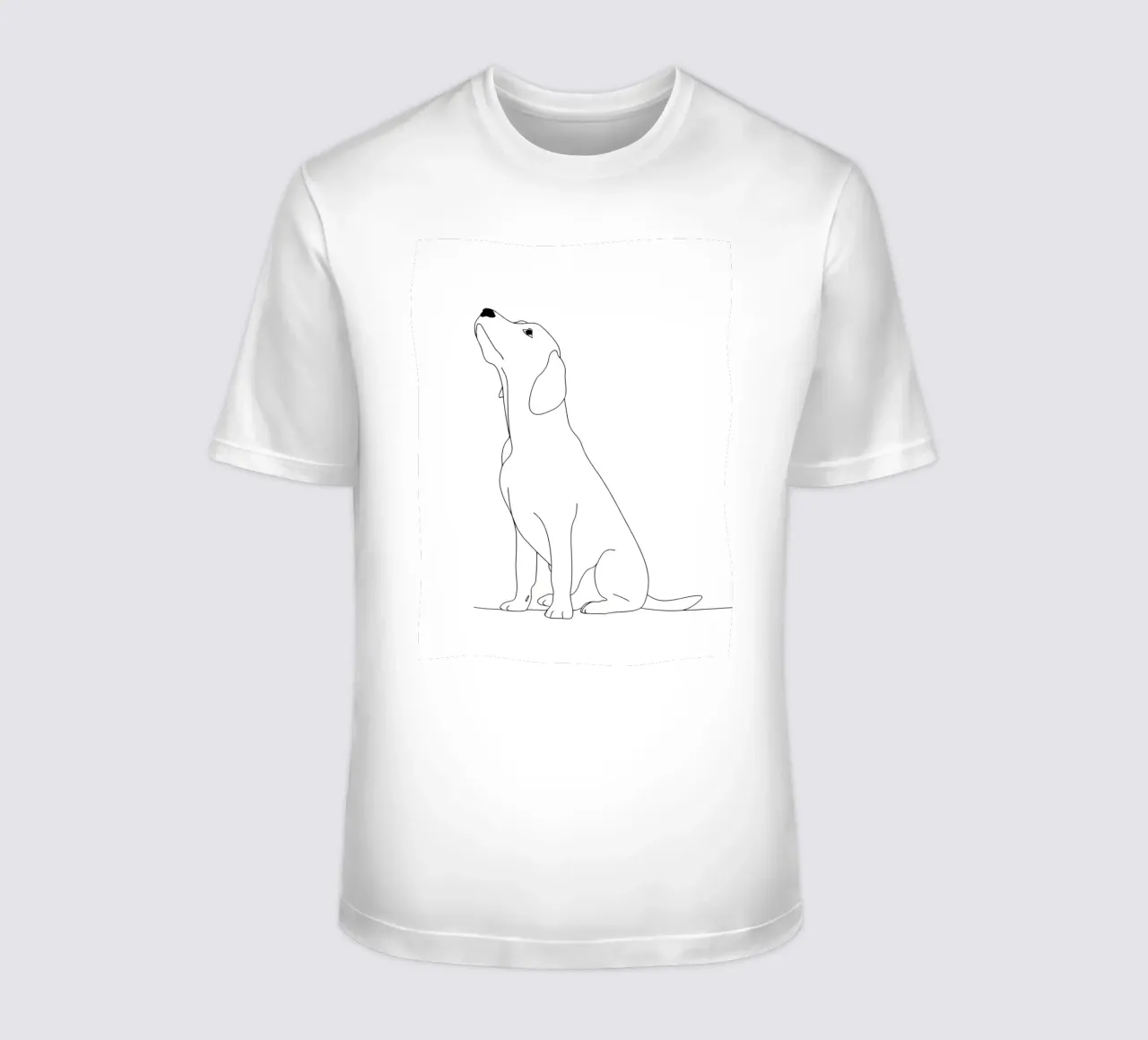 Dessin au trait minimaliste d'un chien Labrador | Abstrait moderne t-shirt de Viv Line Art