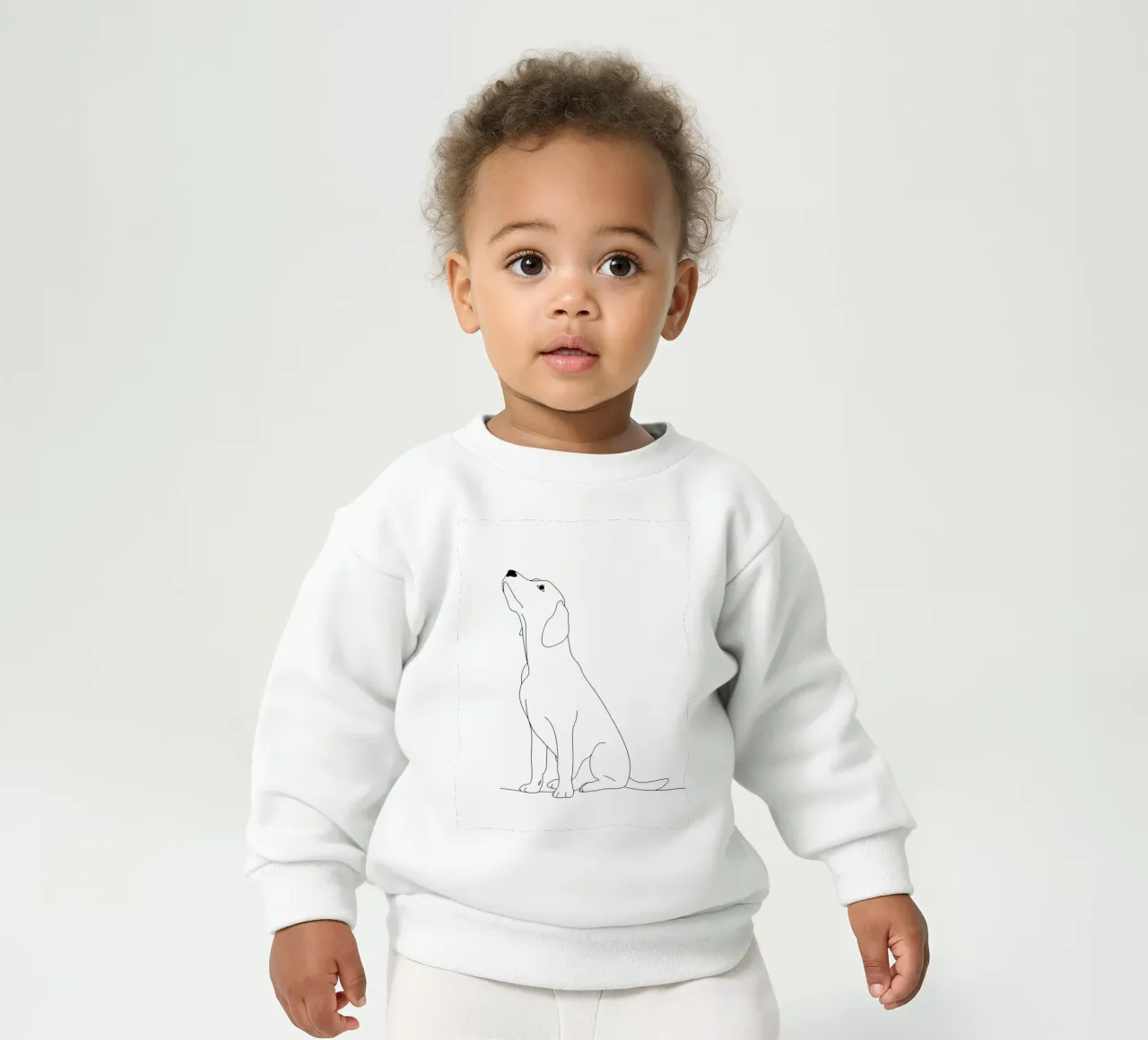 Dessin au trait minimaliste d'un chien Labrador | Abstrait moderne sweat pour bébé de Viv Line Art