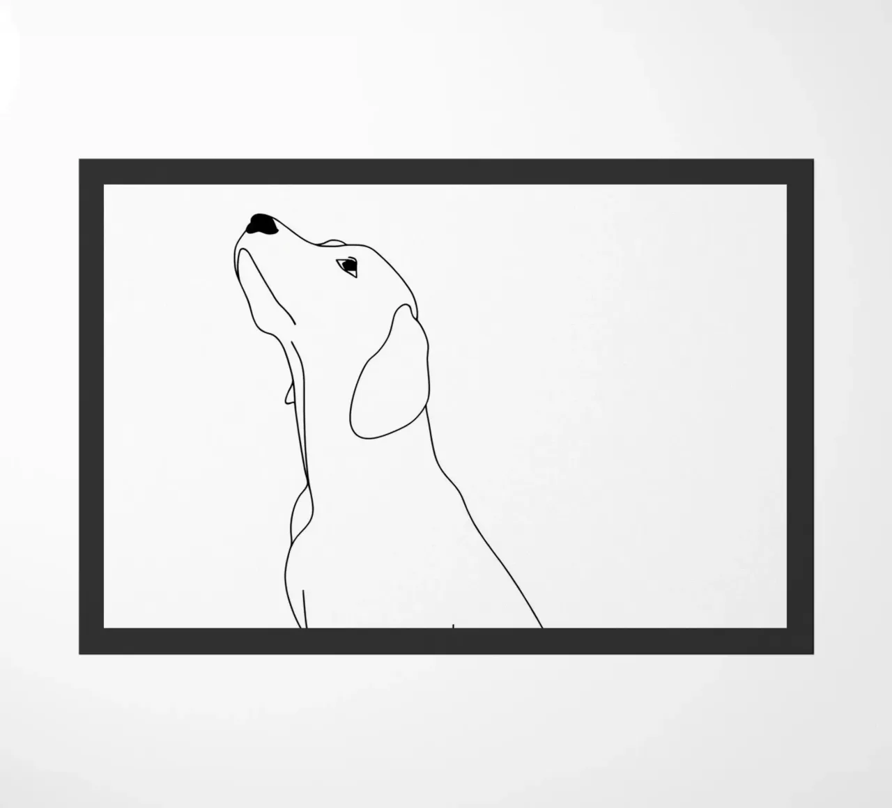 Dessin au trait minimaliste d'un chien Labrador | Abstrait moderne paillasson de Viv Line Art