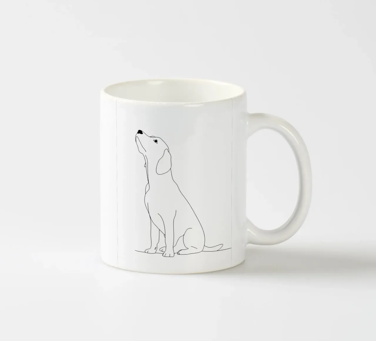 Dessin au trait minimaliste d'un chien Labrador | Abstrait moderne mug en céramique de Viv Line Art