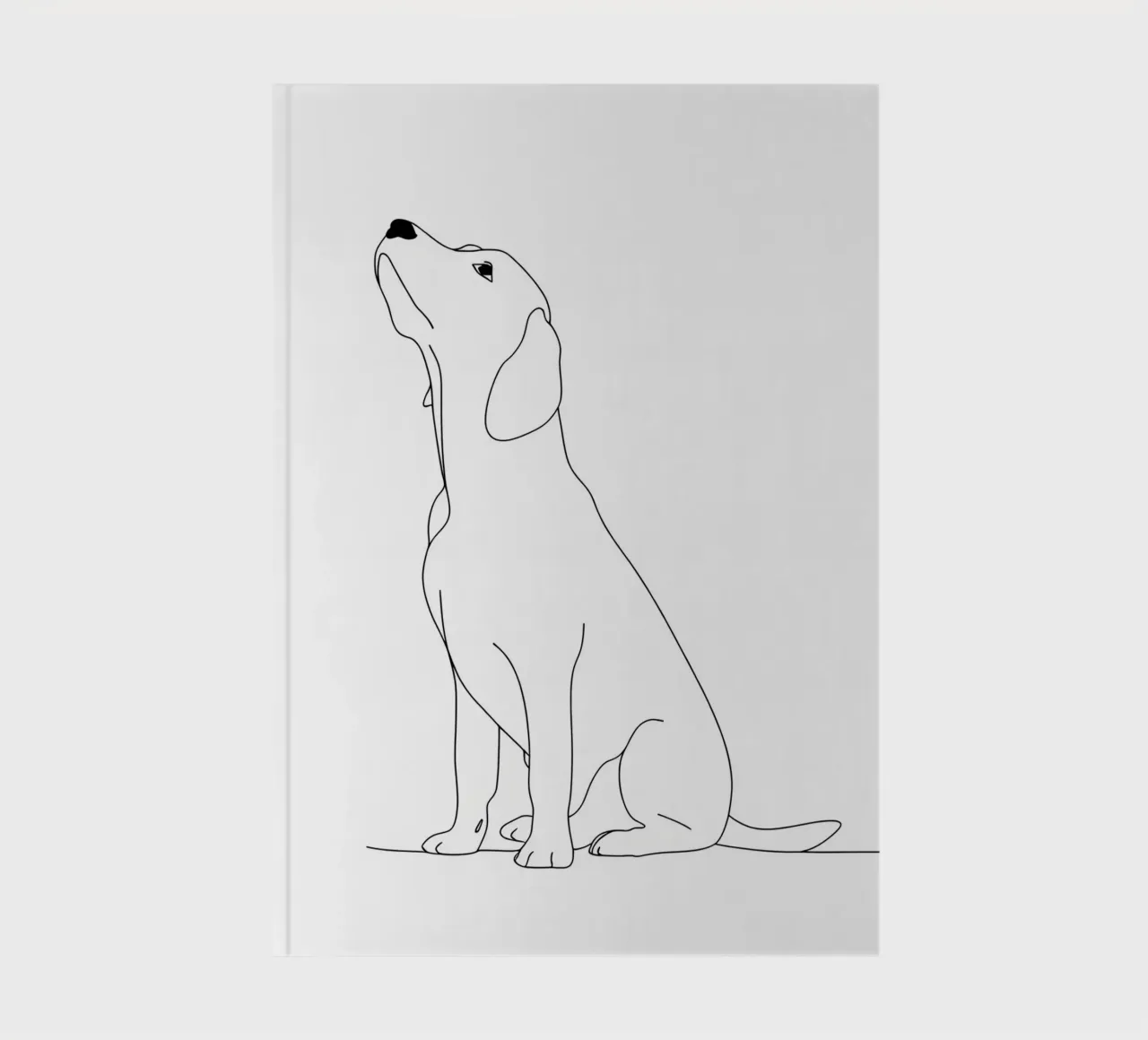 Minimalist Line Drawing of a Labrador Dog | Modern Abstract notebook by Viv Line Art