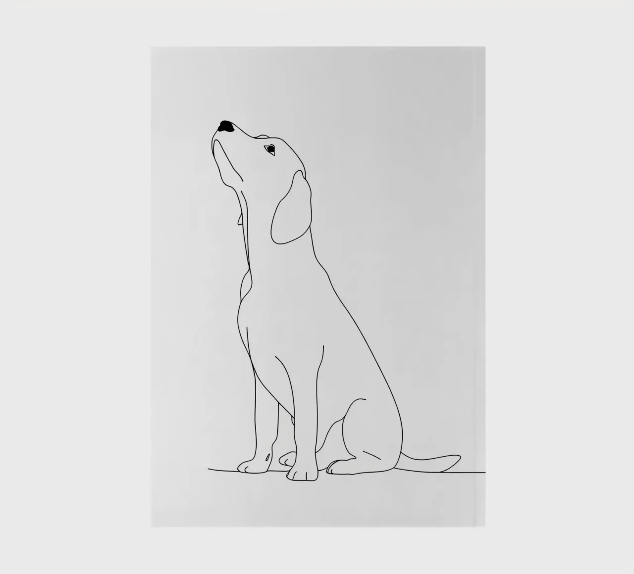 Minimalist Line Drawing of a Labrador Dog | Modern Abstract notebook by Viv Line Art